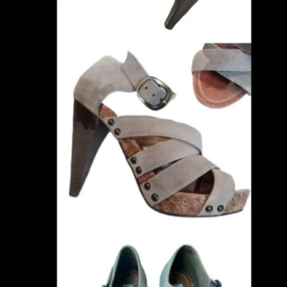 STEVE MADDEN * Leola taupe leather sandals SIZE 7 - Picture 5 of 14